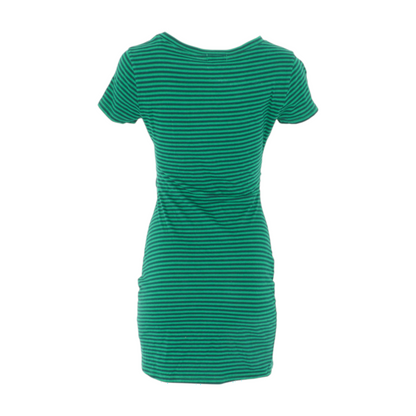 Green Striped Mini Dress