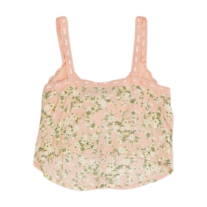 Peach Floral Cropped Blouse
