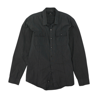 Black Striped Long Sleeve Button Down