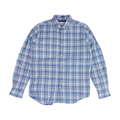 Blue Plaid Long Sleeve Button Down