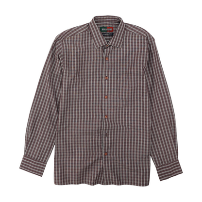 Maroon Plaid Long Sleeve Button Down