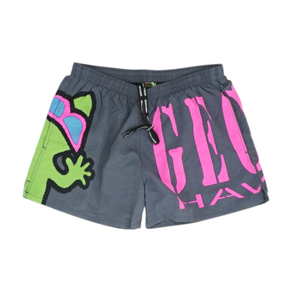 Gray Abstract Swim Bottom