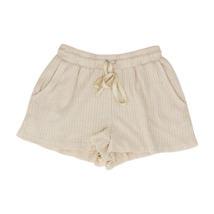 Beige Solid Active Shorts