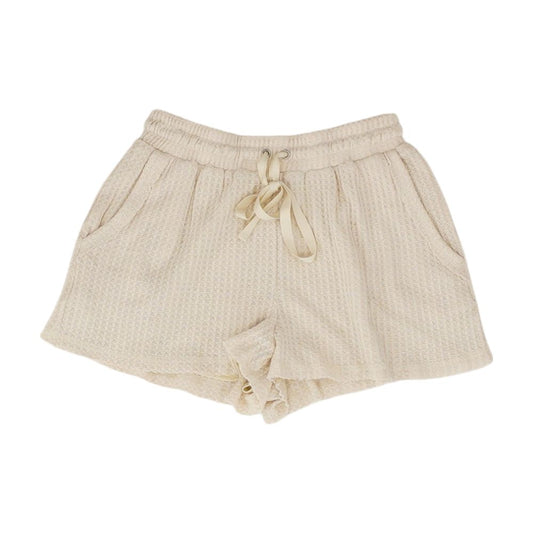 Beige Solid Active Shorts