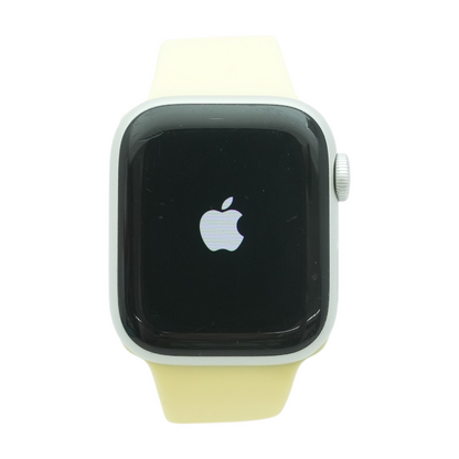 41mm Series 8 Silver Smartwatch Yellow Band M/L