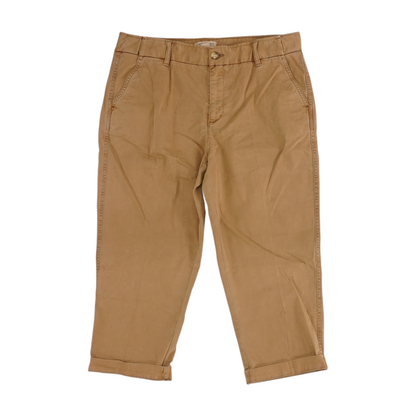 Brown Solid Chino Capris