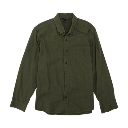 Green Solid Flannel Button Down