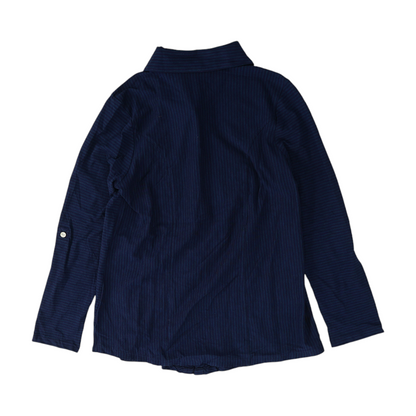 Navy Striped Button Down