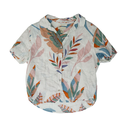 White Print Button Down
