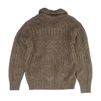 Brown Solid Cardigan Sweater