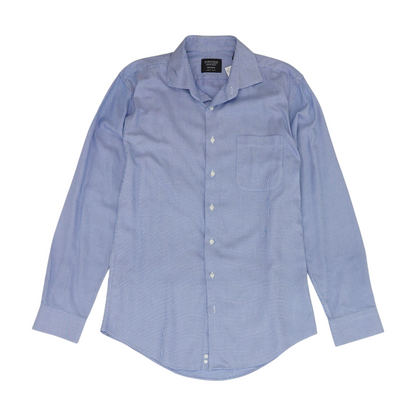 Blue Houndstooth Long Sleeve Button Down