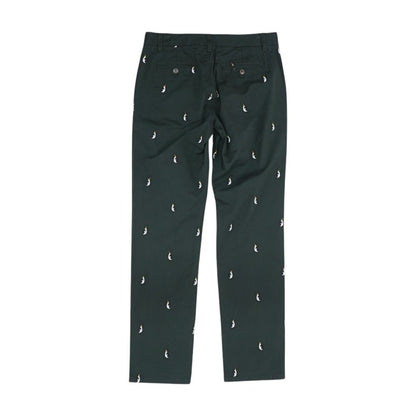 Green Graphic Chino Pants