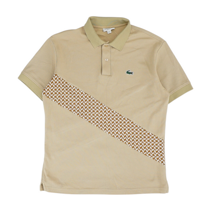 Beige Solid Short Sleeve Polo