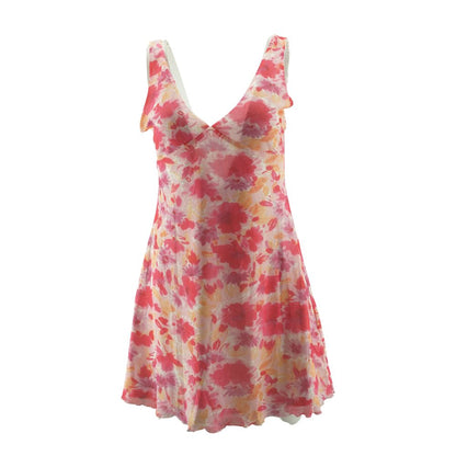 Pink Floral Mini Dress