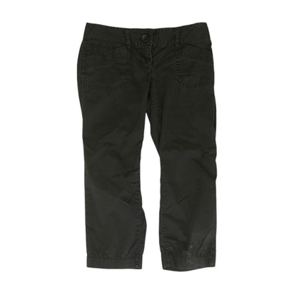 Black Solid Capri Pants