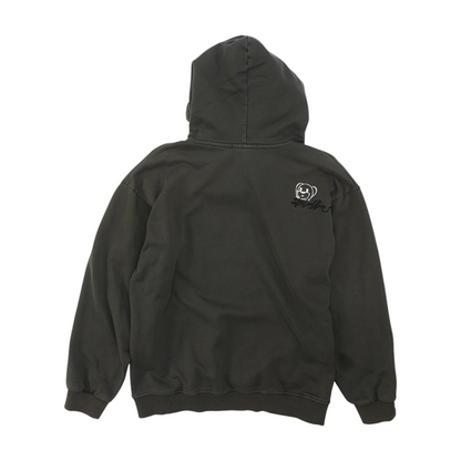 Gray Solid Hoodie Pullover