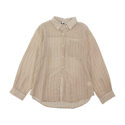 Beige Plaid Button Down