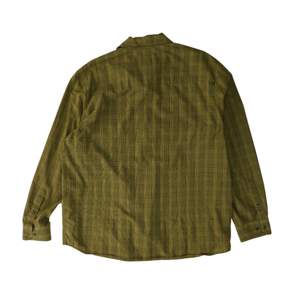 Green Plaid Long Sleeve Button Down