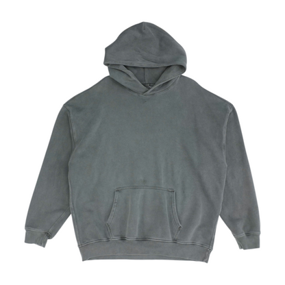 Gray Solid Hoodie Pullover