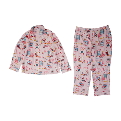 Pink Graphic Pajama Set