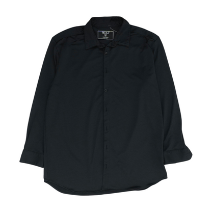 Black Solid Long Sleeve Button Down