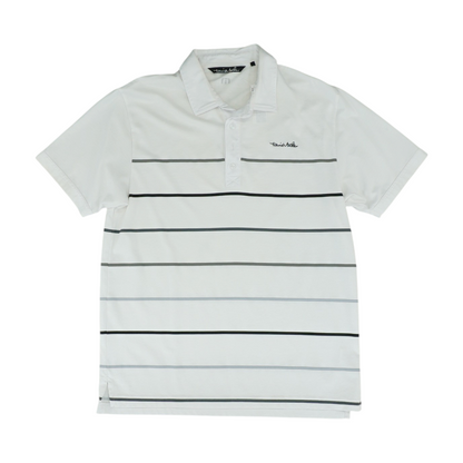 White Striped Short Sleeve Polo