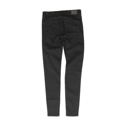 Black Solid Mid Rise Skinny Leg Jeans