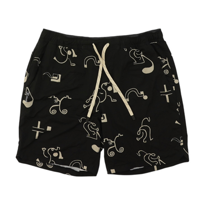 Black Graphic Active Shorts