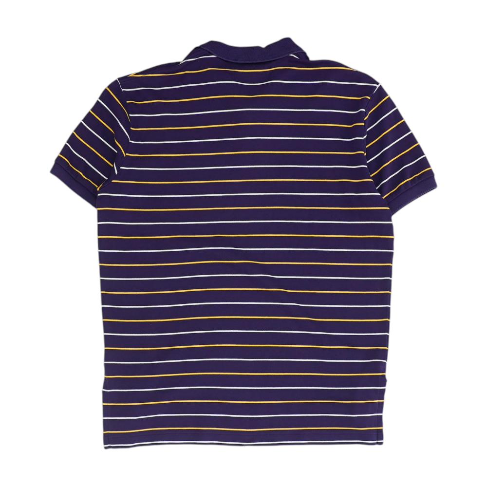 Purple Striped Short Sleeve Polo