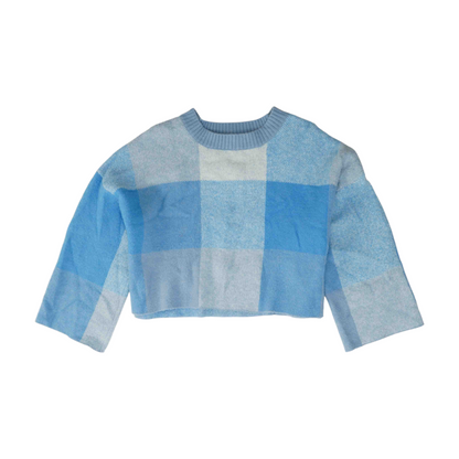 Blue Check Pullover Sweater