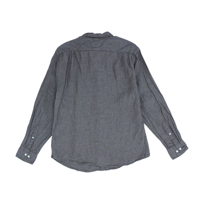 Brown Solid Long Sleeve Button Down