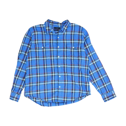 Blue Plaid Long Sleeve Button Down