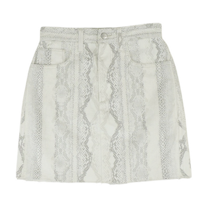 Gray Animal Print Mini Skirt