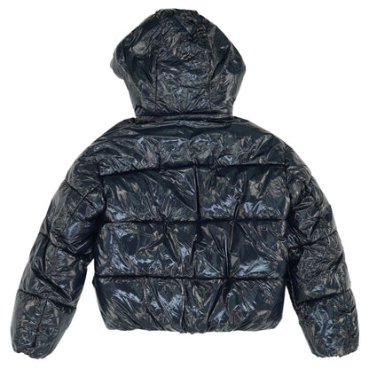 Black Solid Puffer Jacket