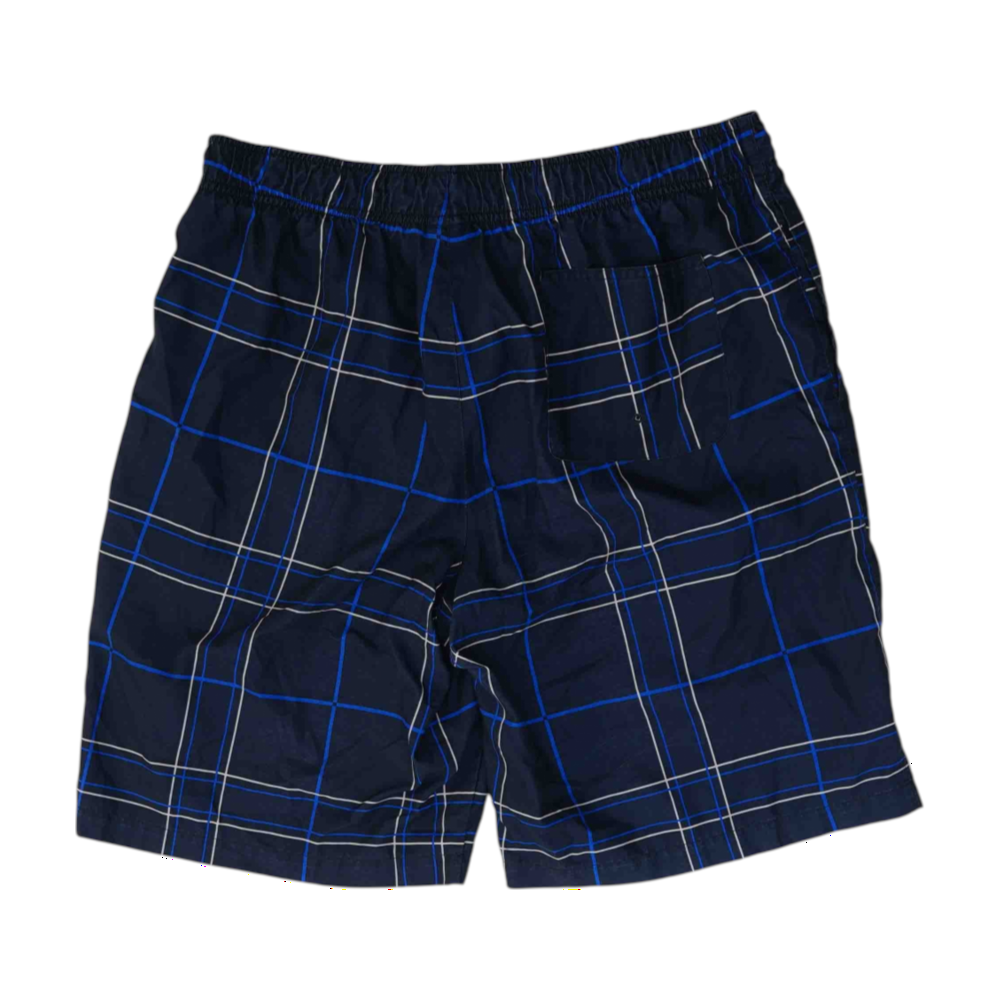 Navy Plaid Active Shorts