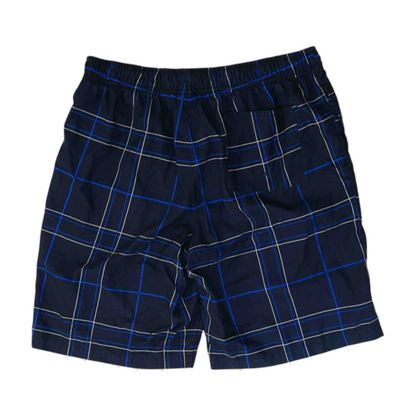 Navy Plaid Active Shorts