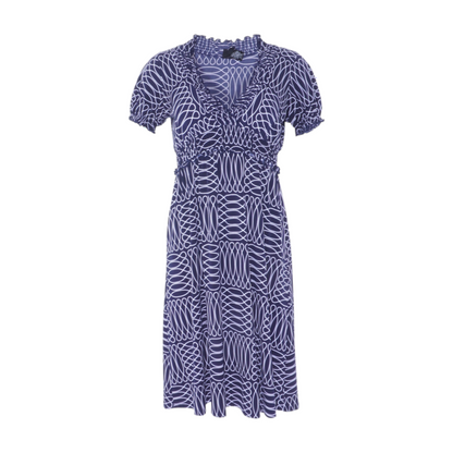 Navy Abstract Midi Dress