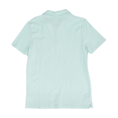 Blue Solid Short Sleeve Polo