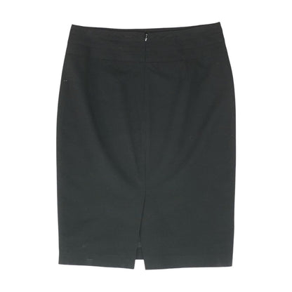 Black Solid Midi Skirt