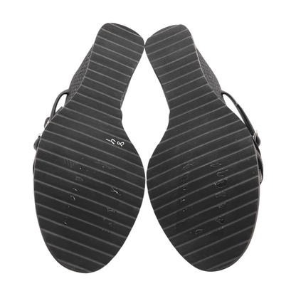 Black Wedged Sandals