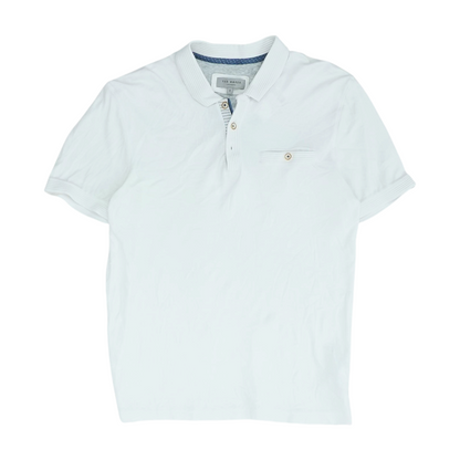 White Solid Short Sleeve Polo