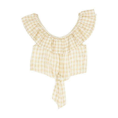 Beige Check Blouse