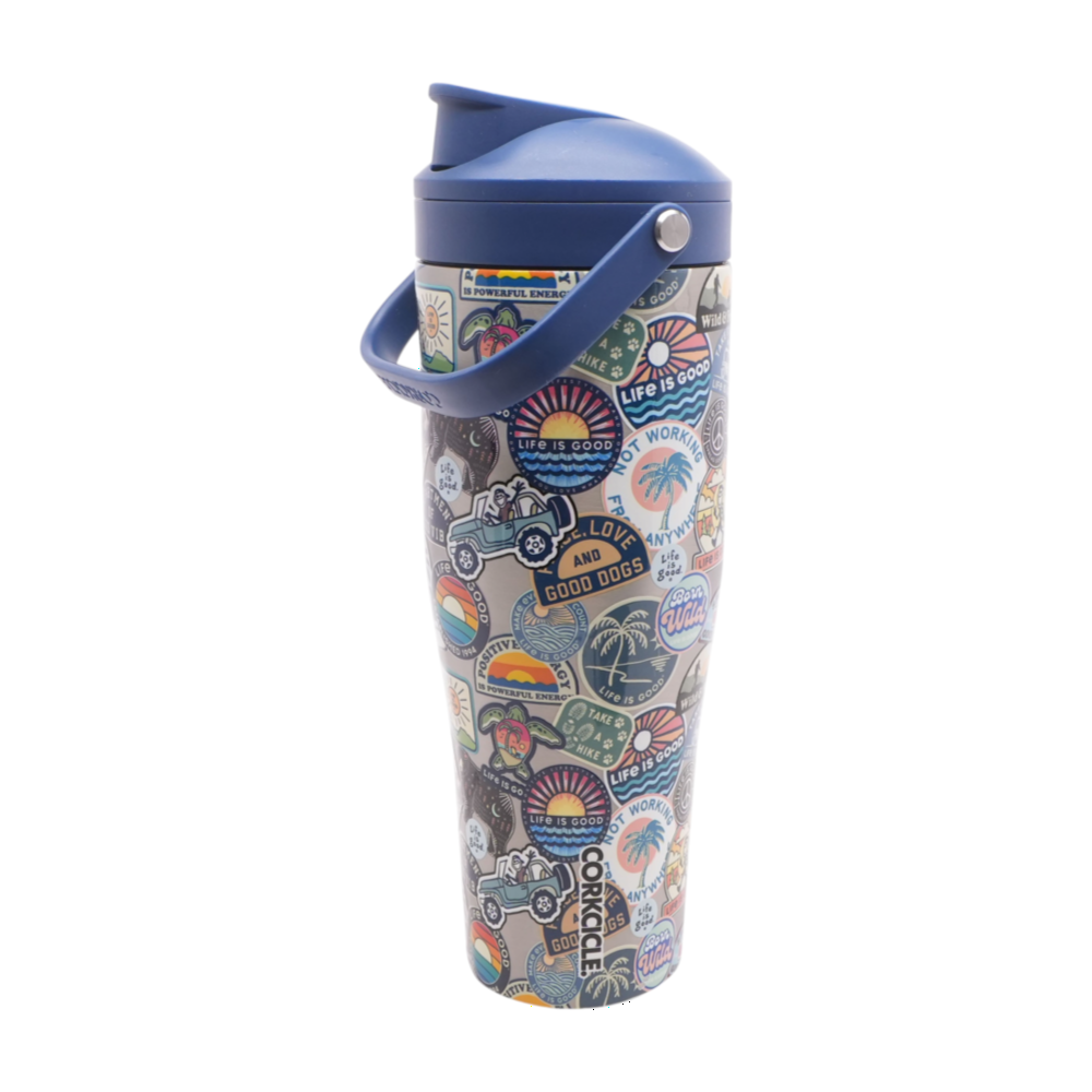 Life is Good Vintage Sticker Collage Water Bottle