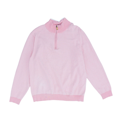 Pink Solid 1/4 Zip Sweater
