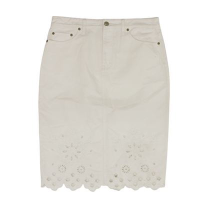 White Petite Midi Skirt