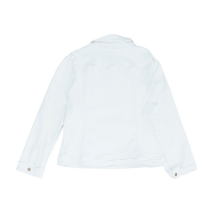White Solid Denim Jacket