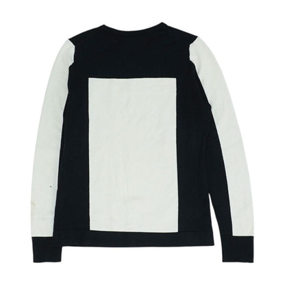 Beige Color Block Crewneck Knit Top