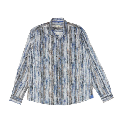 Blue Print Long Sleeve Button Down