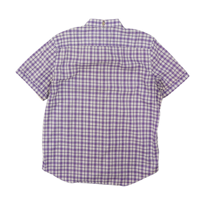 Purple Check Short Sleeve Button Down