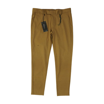 Tan Solid Dress Pants